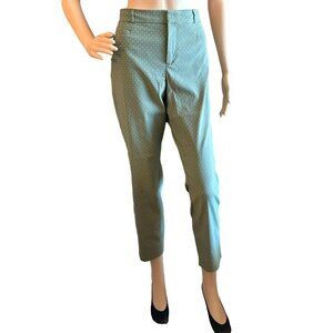 Banana Republic Womens Sloan Pants Sz 6 Olive Green Micro Dot Slim Fit Ankle